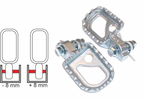RQF Fußrasten Extra breit silber
