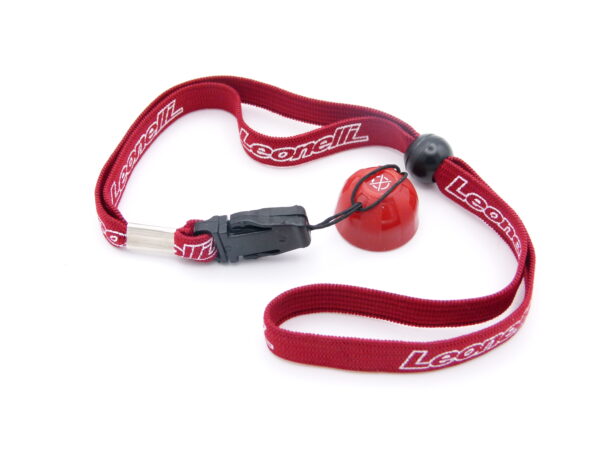 Leonelli Knopf mit Band flexibel rot